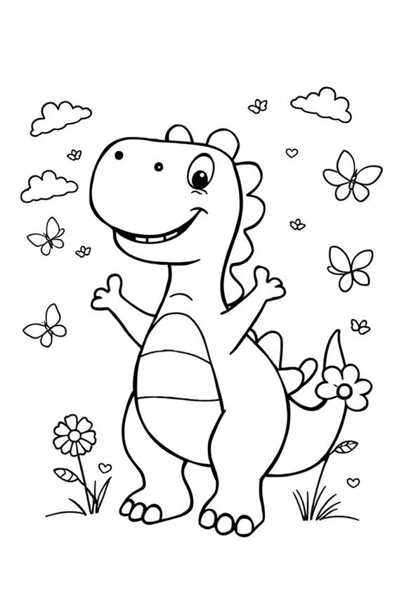 Happy Dinosaur Coloring Sheet
