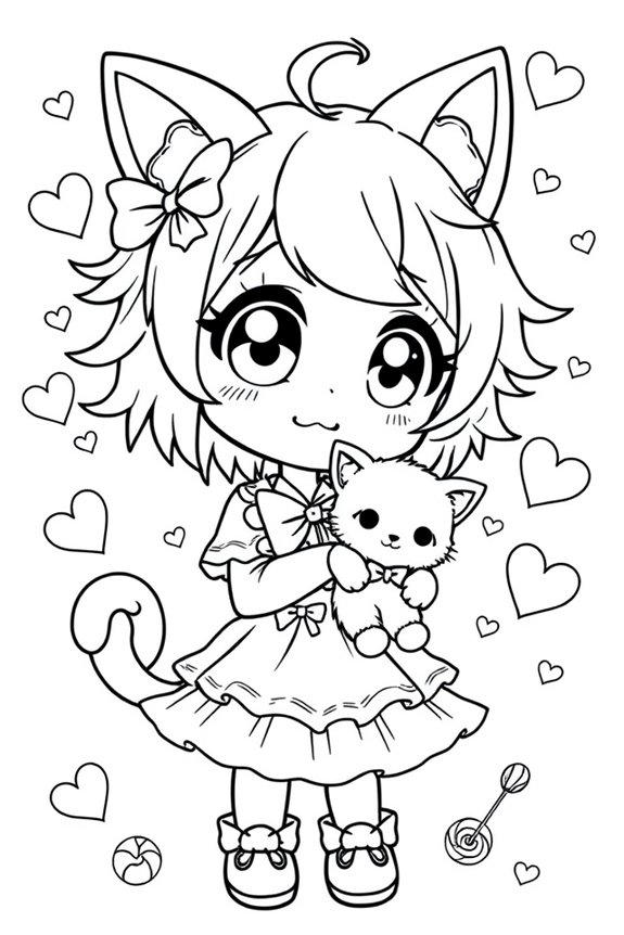 Kawaii Anime Girl Coloring Sheet