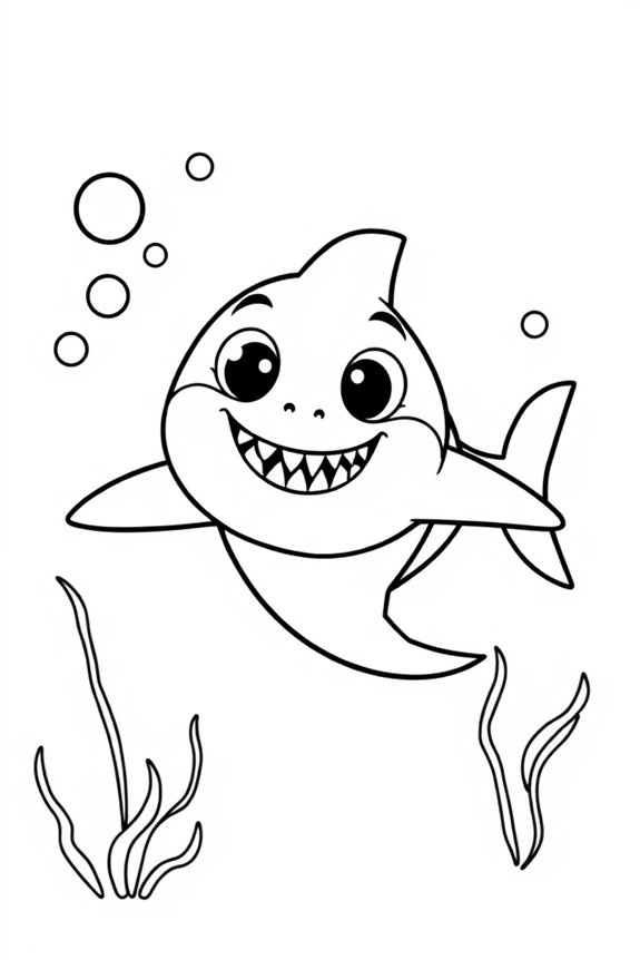 Baby Shark Simple Coloring Sheet