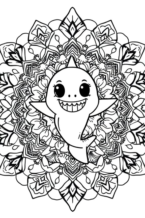 Baby Shark Mandala Coloring Sheet
