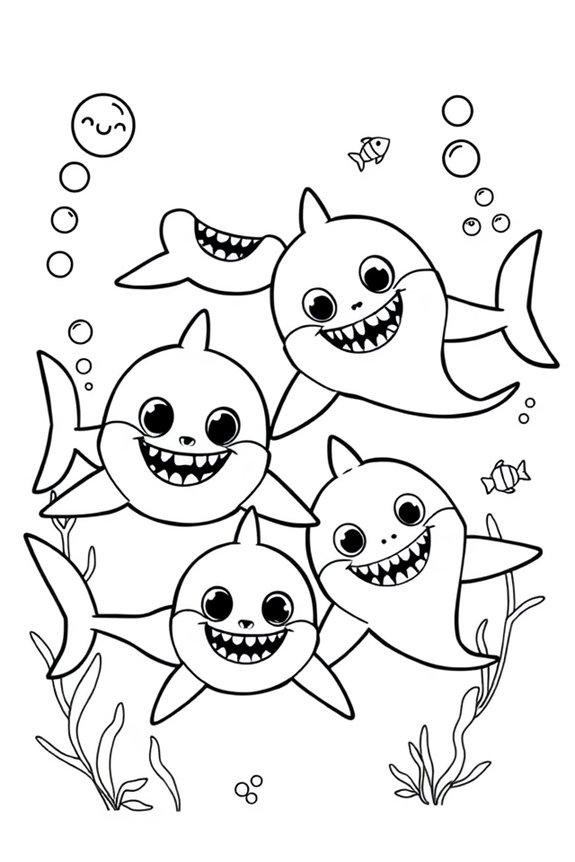 Baby Shark Family Coloring Sheet