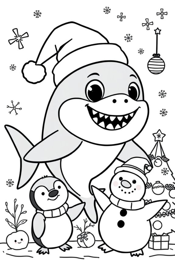 Baby Shark Seasonal Fun Coloring Sheet