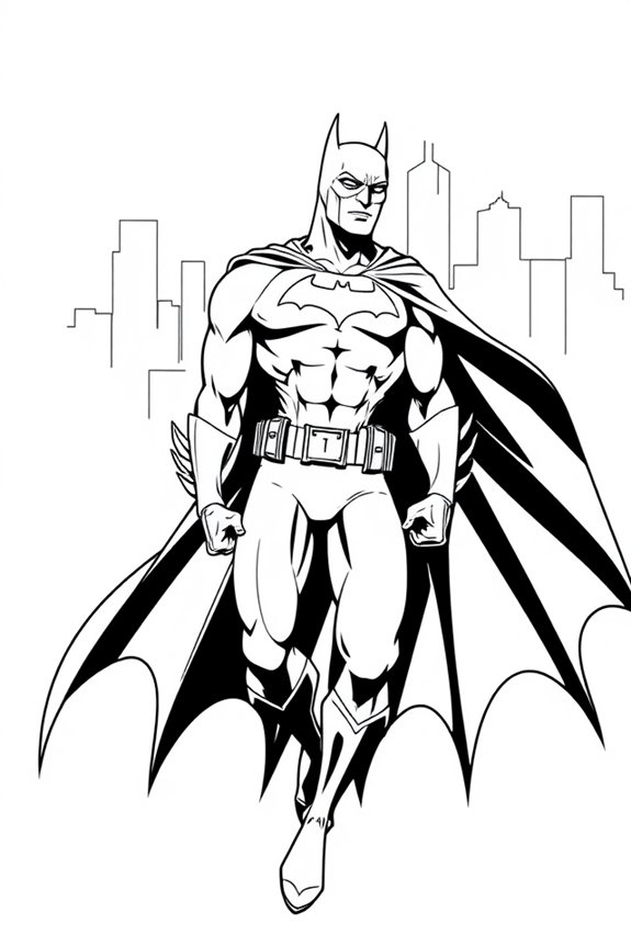 Batman Line Art Coloring Sheet