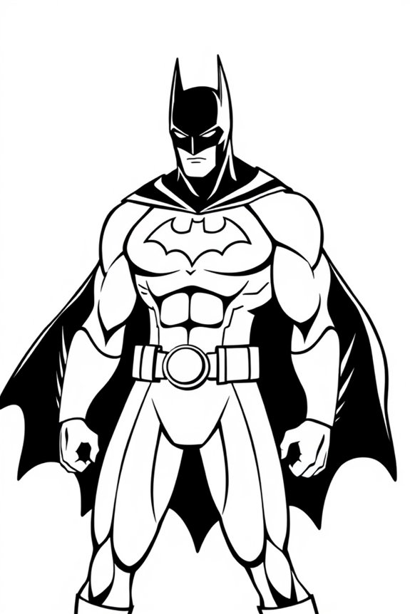 Batman Minimalist Coloring Sheet