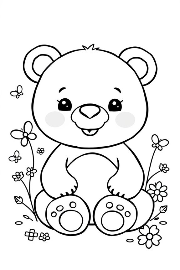 Cute Bear Coloring Sheet