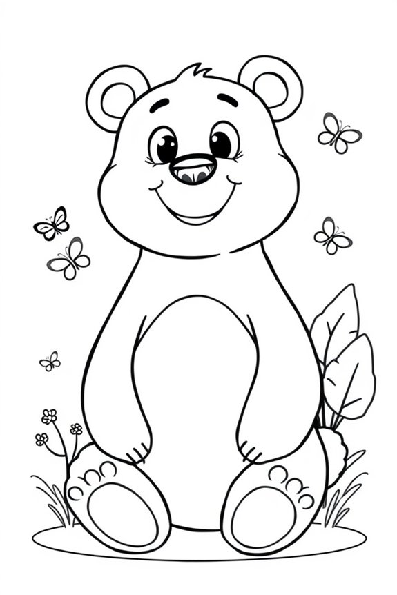 Cartoon Bear Coloring Sheet