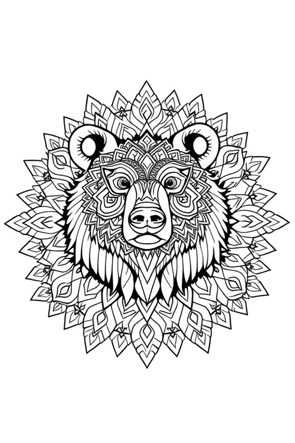 Bear Mandala Coloring Sheet