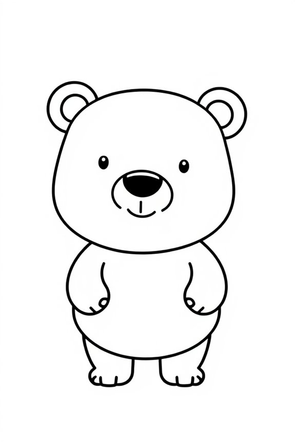 Simple Bear Outline Coloring Sheet
