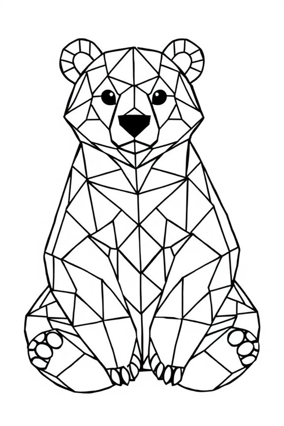 Geometric Bear Coloring Sheet
