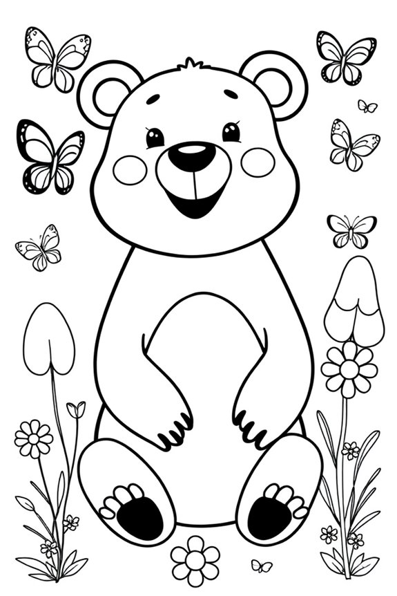 Playful Bear Coloring Sheet