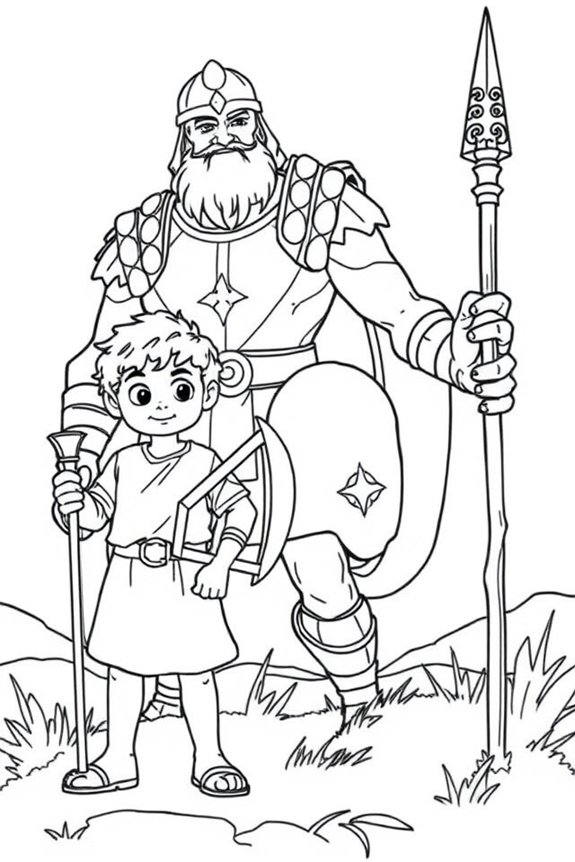 David and Goliath Coloring Sheet