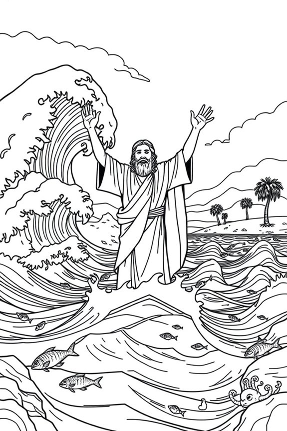 Moses and the Red Sea Coloring Sheet