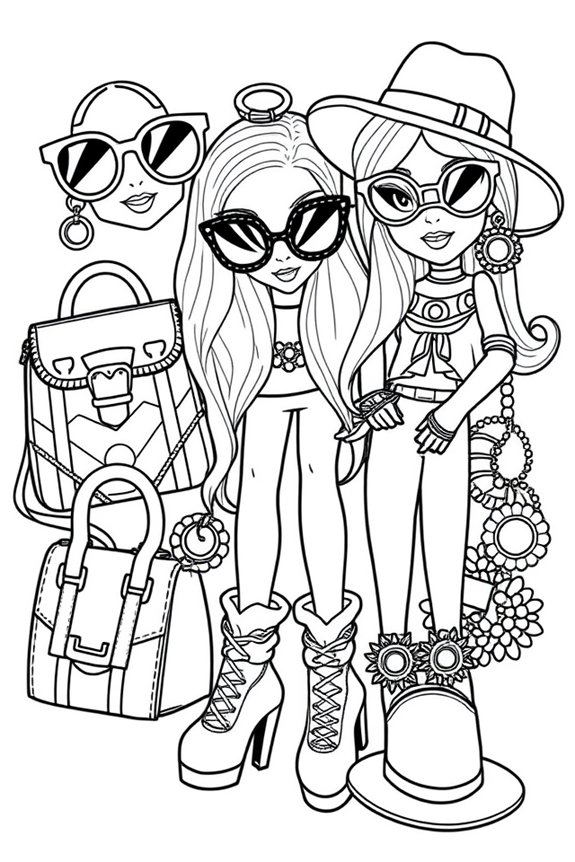 Bratz Fashion Accessories Coloring Sheet