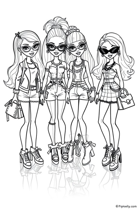 Bratz Style Reflection Coloring Sheet