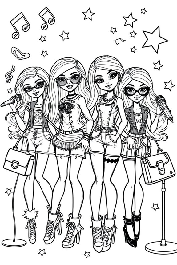 Bratz Superstar Scene Coloring Sheet