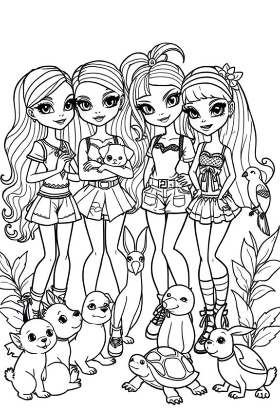 Bratz Animal Friends Coloring Sheet