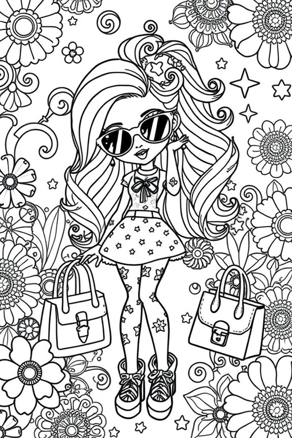 Bratz Colorful Patterns Coloring Sheet