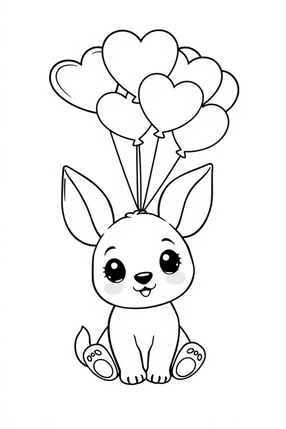 Cinnamoroll with Balloons Coloring Sheet