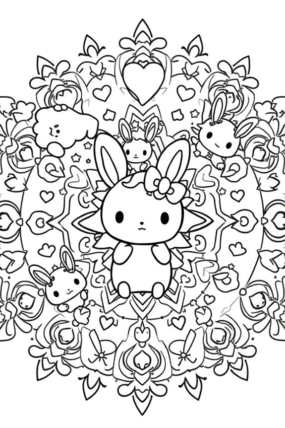 Cinnamoroll Mandala Design Coloring Sheet