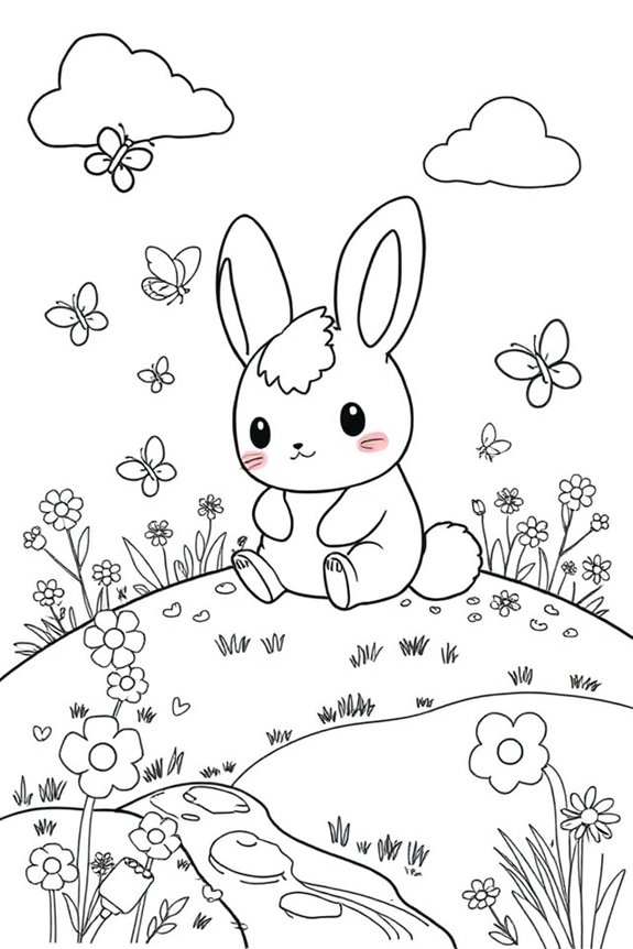 Cinnamoroll in a Nature Scene Coloring Sheet