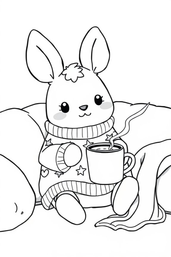 Cinnamoroll in a Cozy Sweater Coloring Sheet