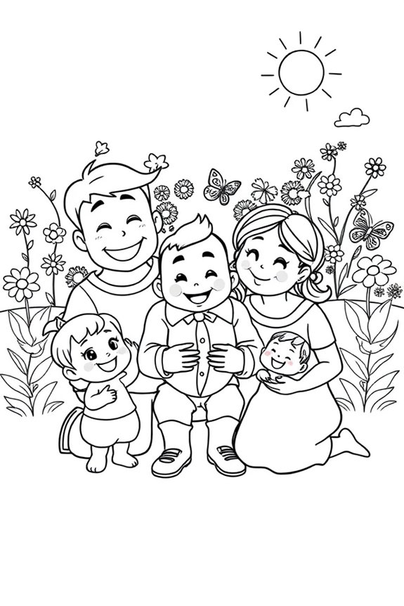 Cocomelon Happy Family Coloring Sheet