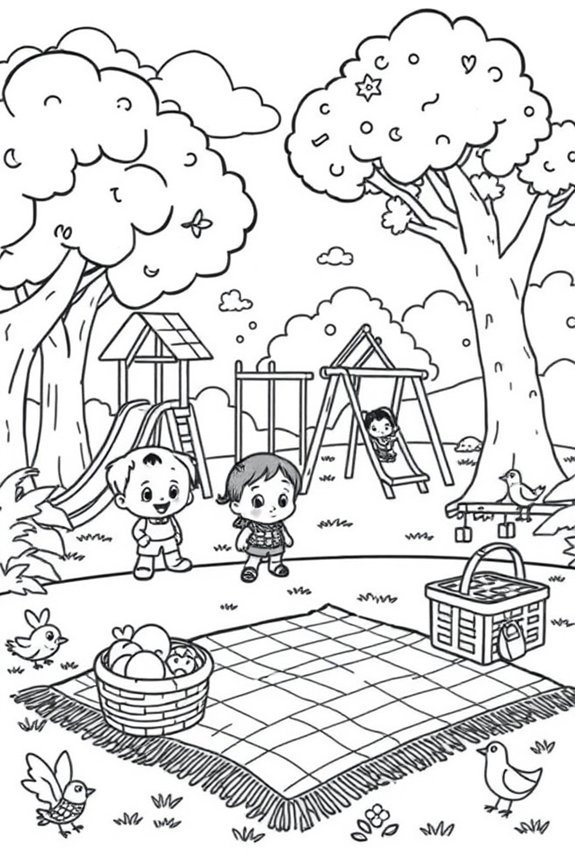 Cocomelon Fun in the Park Coloring Sheet