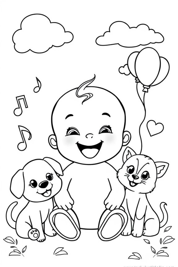 Cocomelon simple Line Art Coloring Sheet