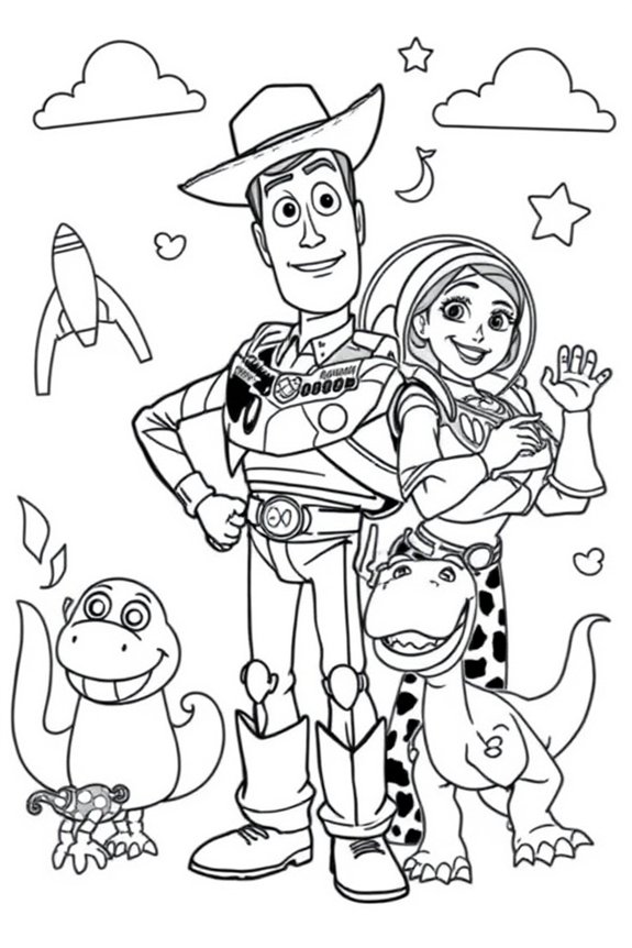 Toy Story Character Coloring Sheet