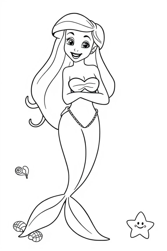 Simple Ariel Coloring Sheet