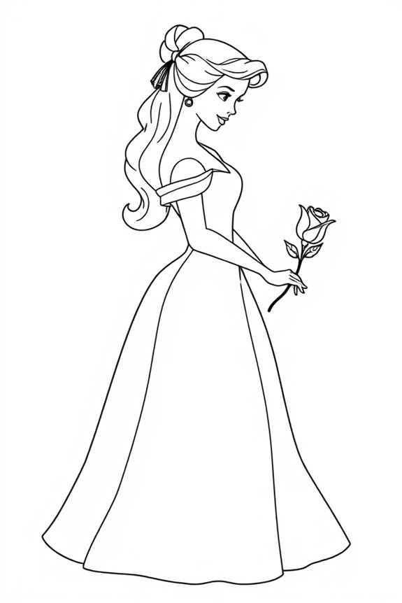 Minimalist Belle Coloring Sheet