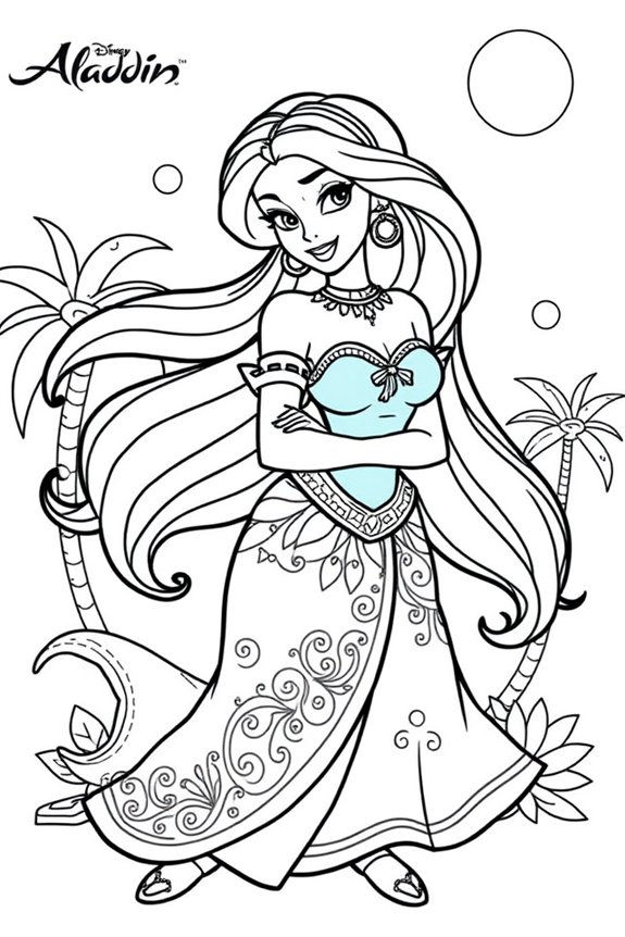 Playful Jasmine Coloring Sheet