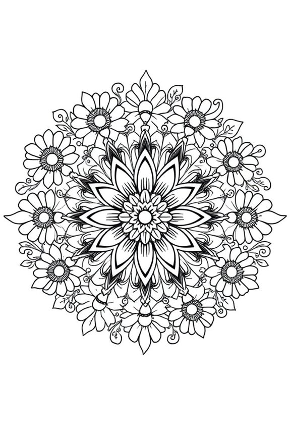 Earth Day Flower Mandala Coloring Sheet