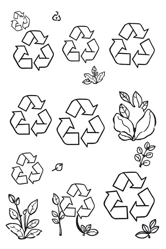 Earth Day Recycling Symbols Coloring Sheet