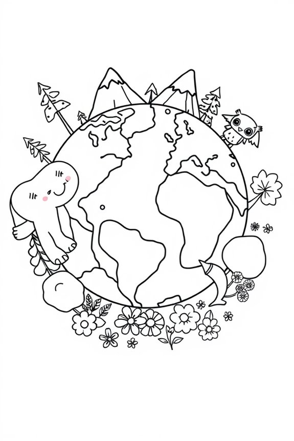Earth Day Planet Earth Coloring Sheet