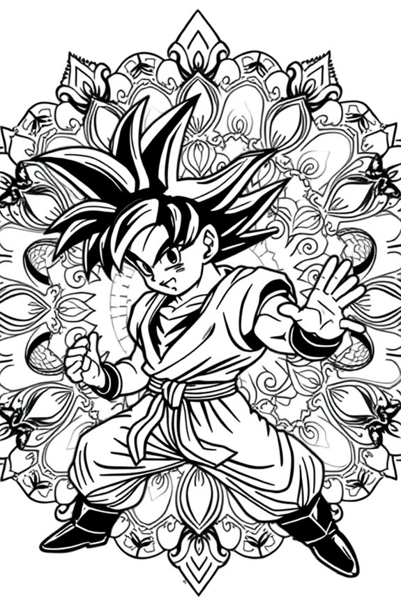 Goku Mandala Design Coloring Sheet
