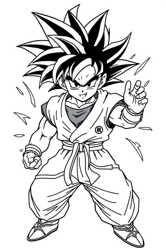 Goku Super Saiyan Transformation Coloring Sheet