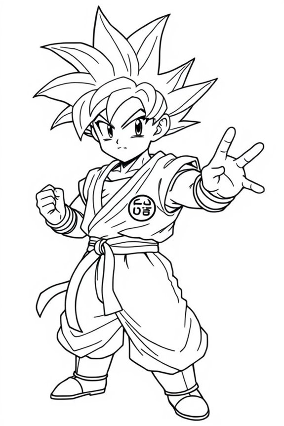 Goku in Classic Outfit Coloring Sheet