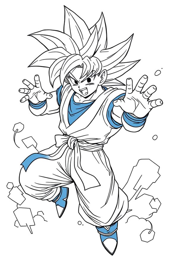 Goku Dragon Ball Adventure Coloring Sheet