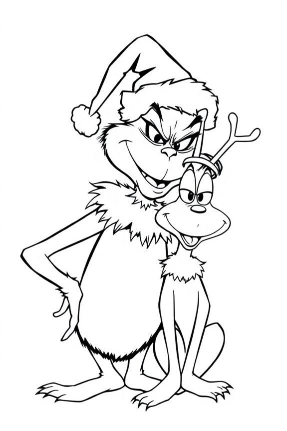 Grinch and Max Coloring Sheet