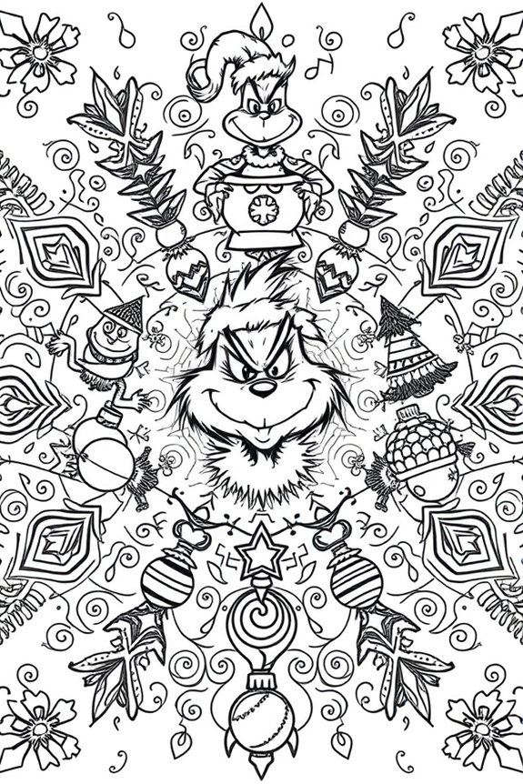 Grinch Mandala Coloring Sheet