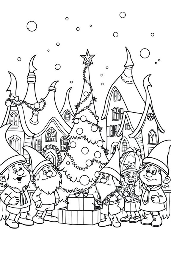 Whoville Scene Coloring Sheet