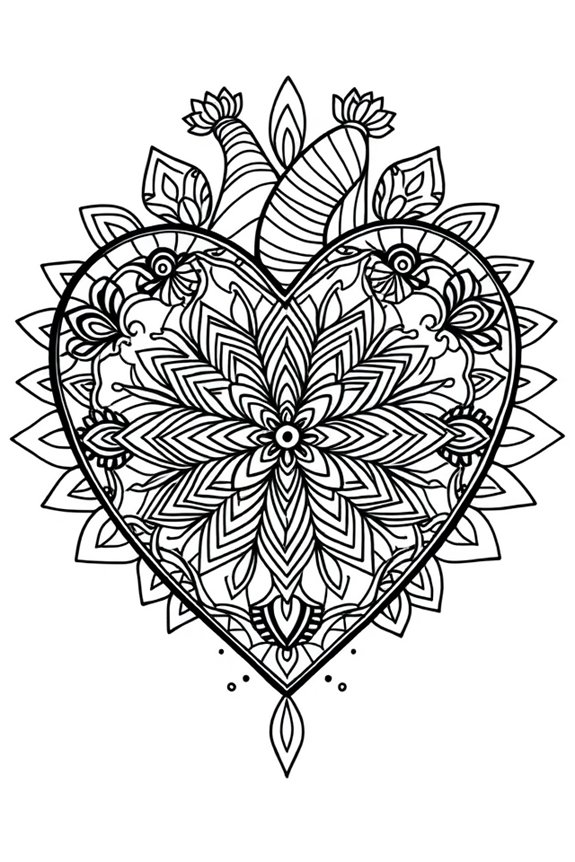 Mandala Heart Coloring Sheet