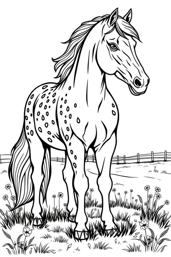 Realistic Horse Coloring Sheet