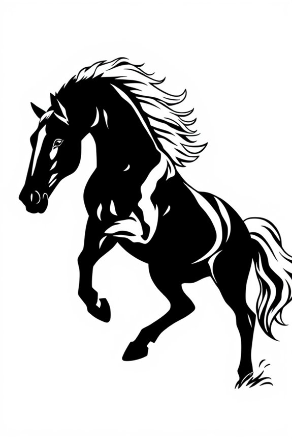 Horse Silhouette Coloring Sheet