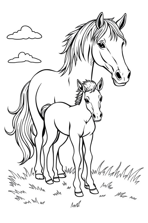 Horse and Foal Coloring Sheet