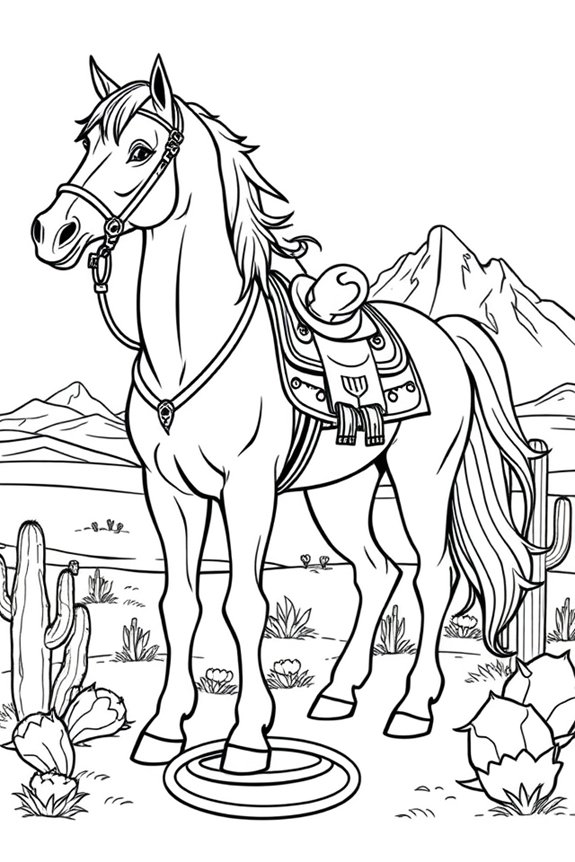 Western Horse Coloring Sheet