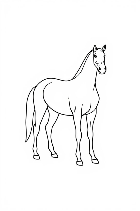 Minimalist Horse Coloring Sheet