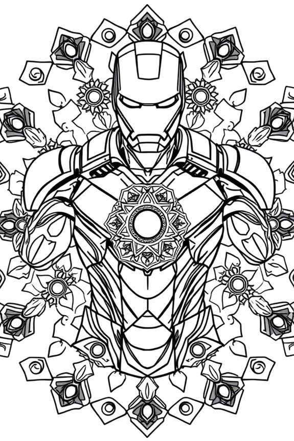 Iron Man Mandala Coloring Sheet