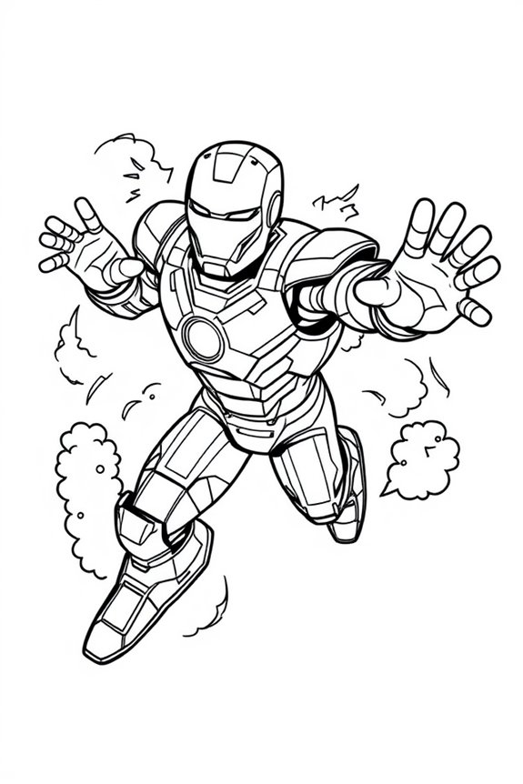 Iron Man Cartoon Style Coloring Sheet